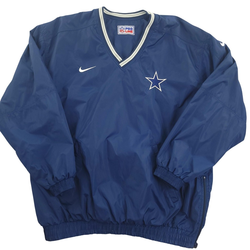Dallas Cowboys Jacket Mens XL Blue NFL Football Pro Line Pullover Windbreaker‎
